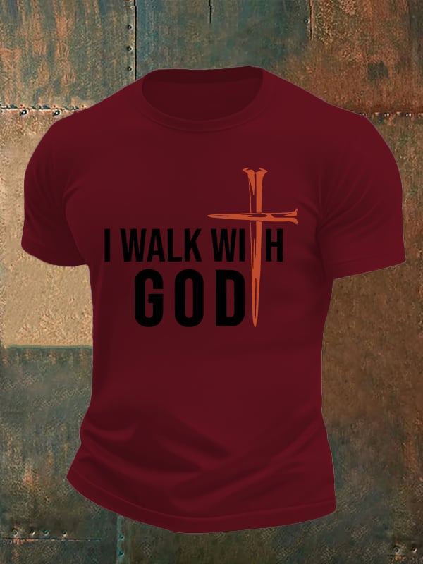 Men's I Walk With God Print T-Shirt