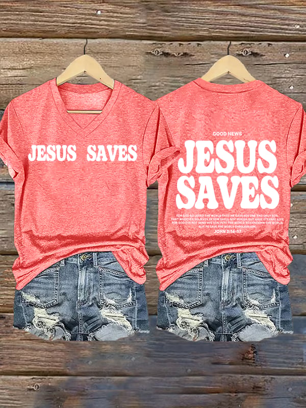 Women's Jesus saves Print T-Shirt