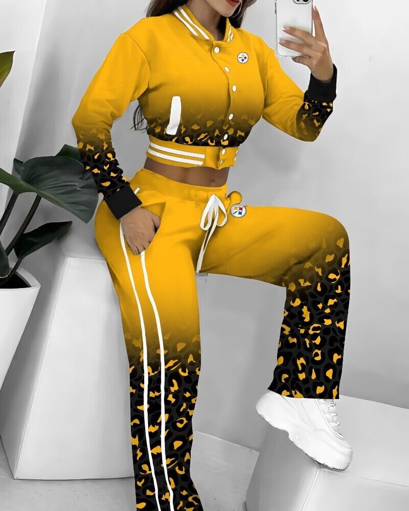 Pittsburgh Steelers 3D Printed Varsity Jacket Set