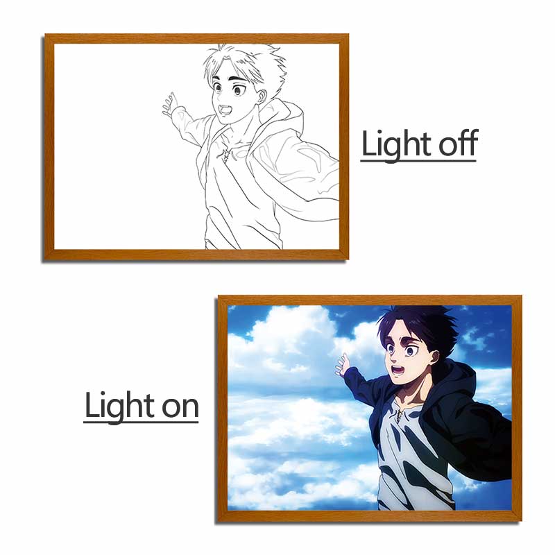 Attack on Titan Anime Light Box – LED Light Painting Photo Frame & Anime Merch Wall Art