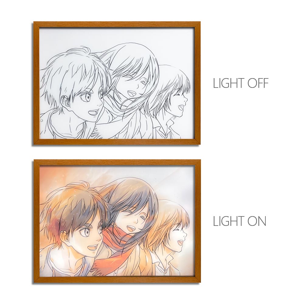 Attack on Titan Anime Light Box – LED Light Painting Photo Frame & Anime Merch Wall Art