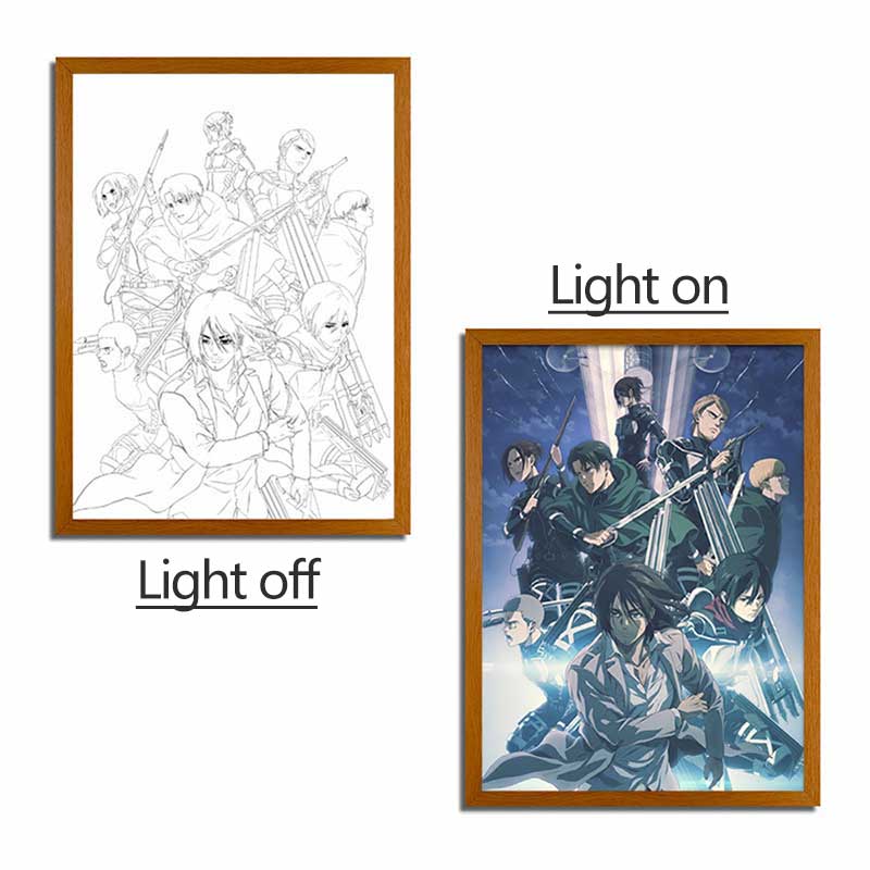 Attack on Titan Anime Light Box – LED Light Painting Photo Frame & Anime Merch Wall Art