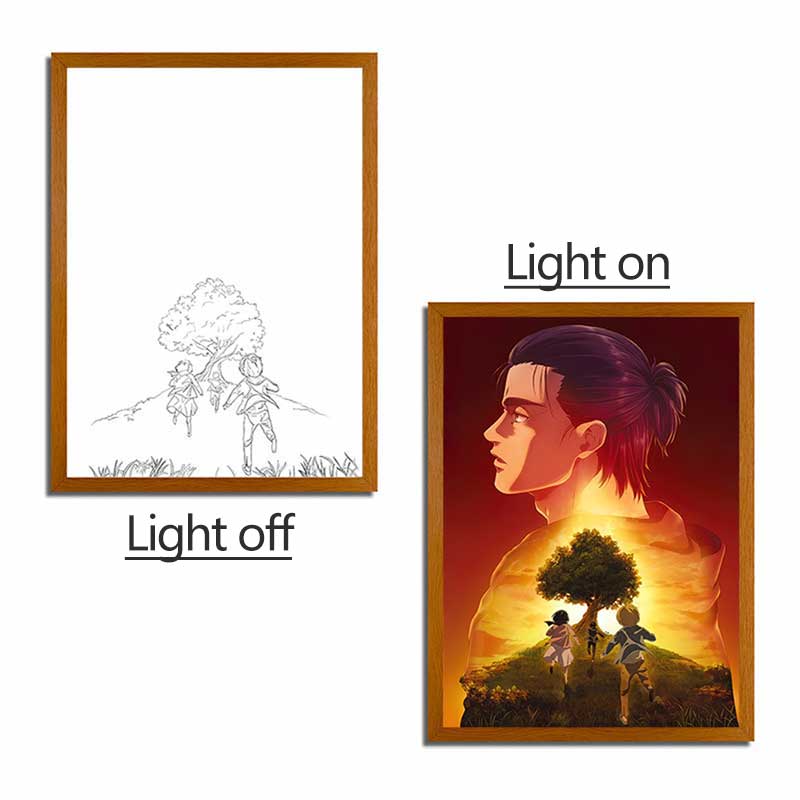 Attack on Titan Anime Light Box – LED Light Painting Photo Frame & Anime Merch Wall Art