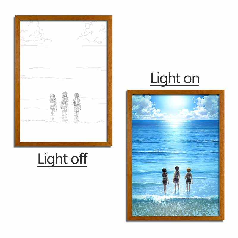 Attack on Titan Anime Light Box – LED Light Painting Photo Frame & Anime Merch Wall Art