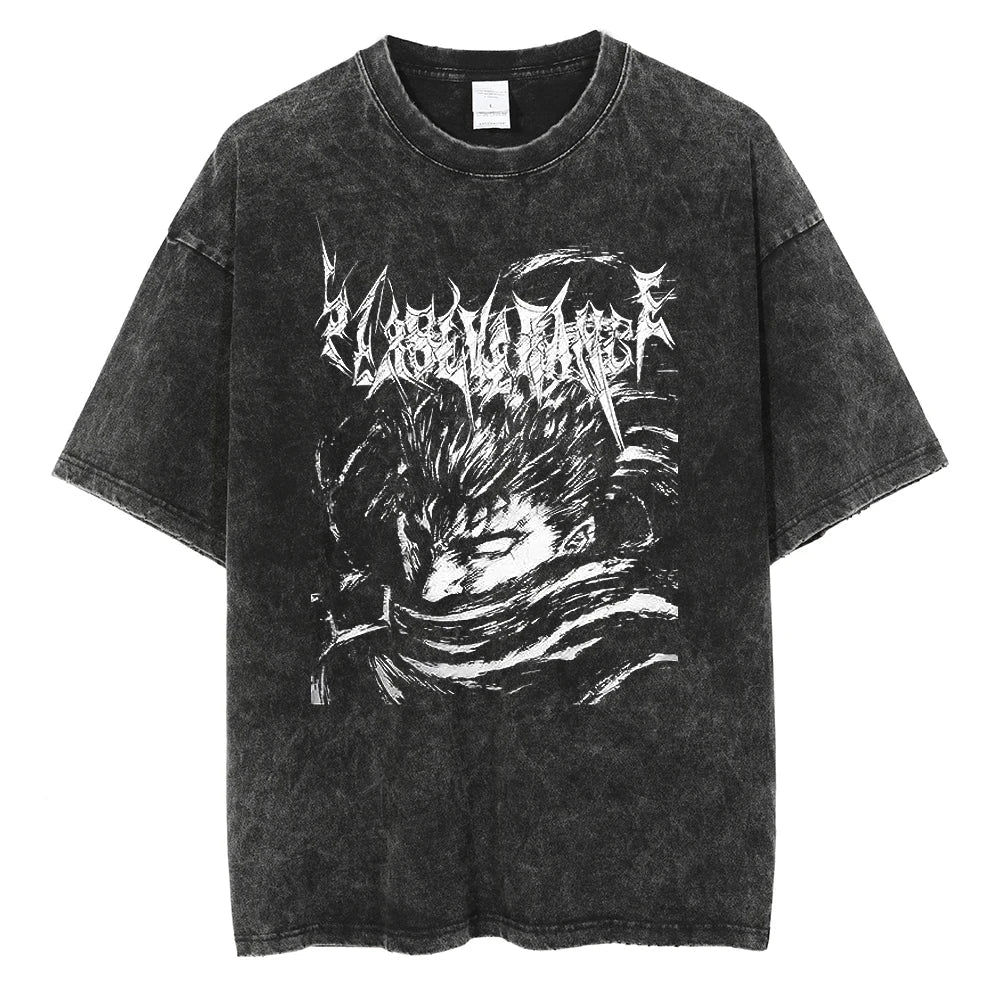 Anime Berserk Guts - Washed Vintage T-Shirt Ver. 4