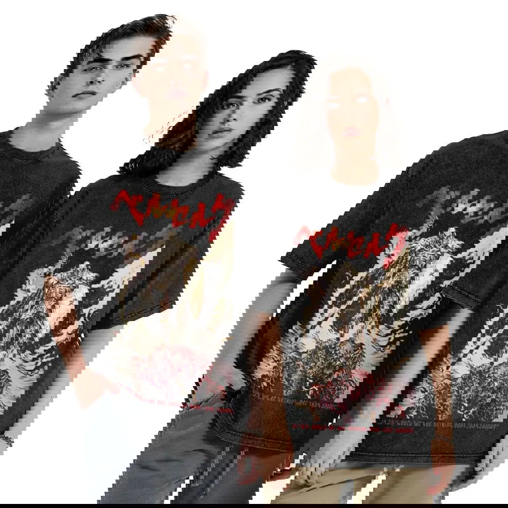 Anime Berserk Guts Victory Washed Vintage T-Shirt