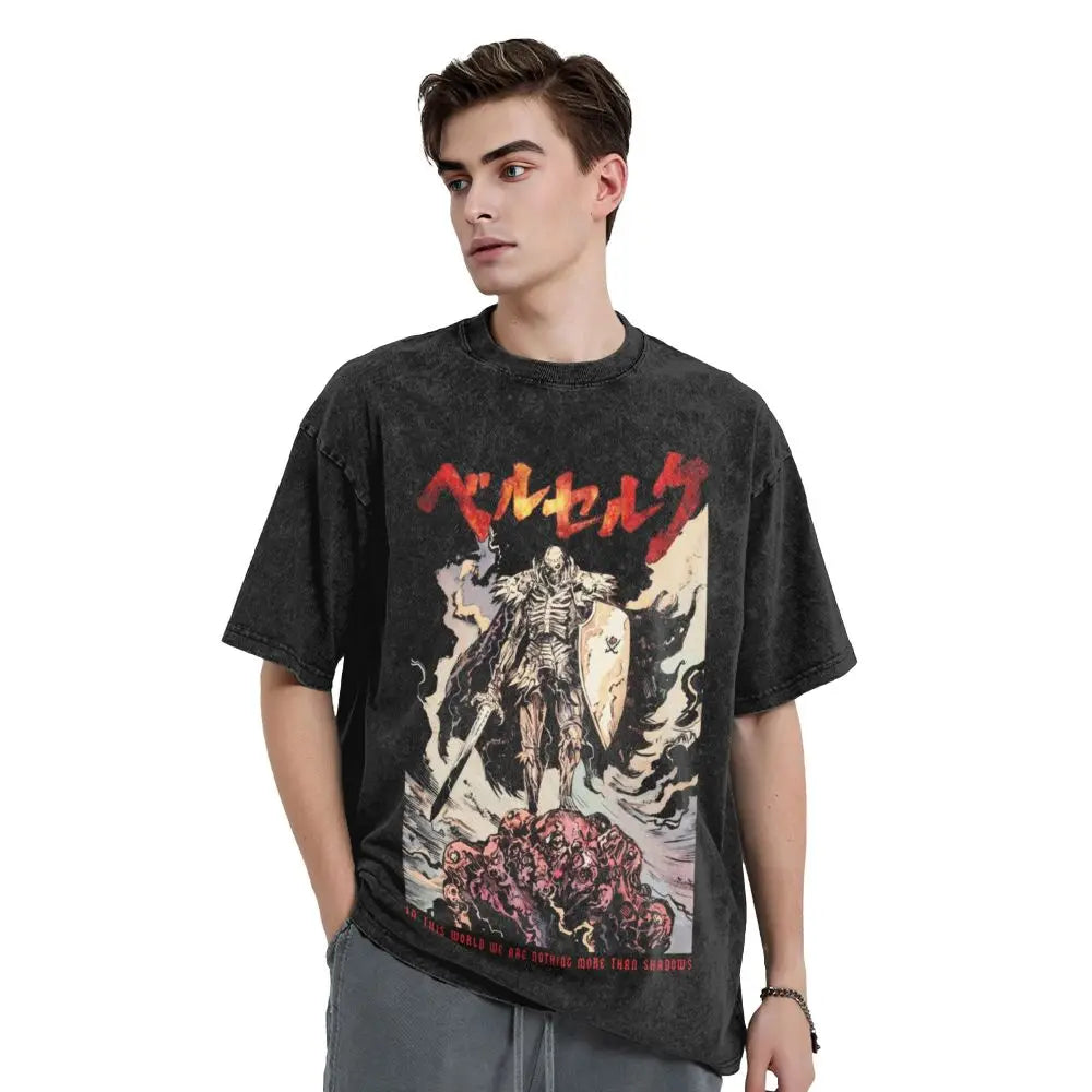 Anime Berserk Guts Victory Washed Vintage T-Shirt