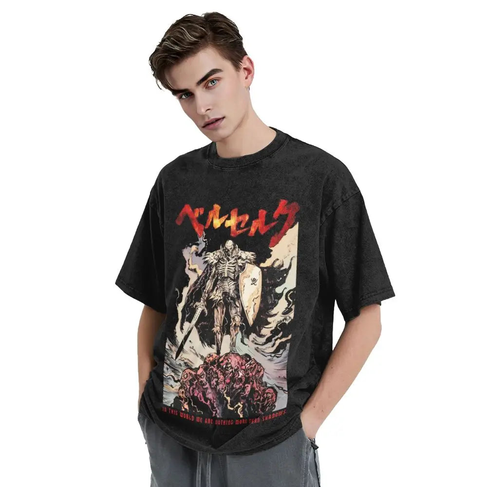 Anime Berserk Guts Victory Washed Vintage T-Shirt