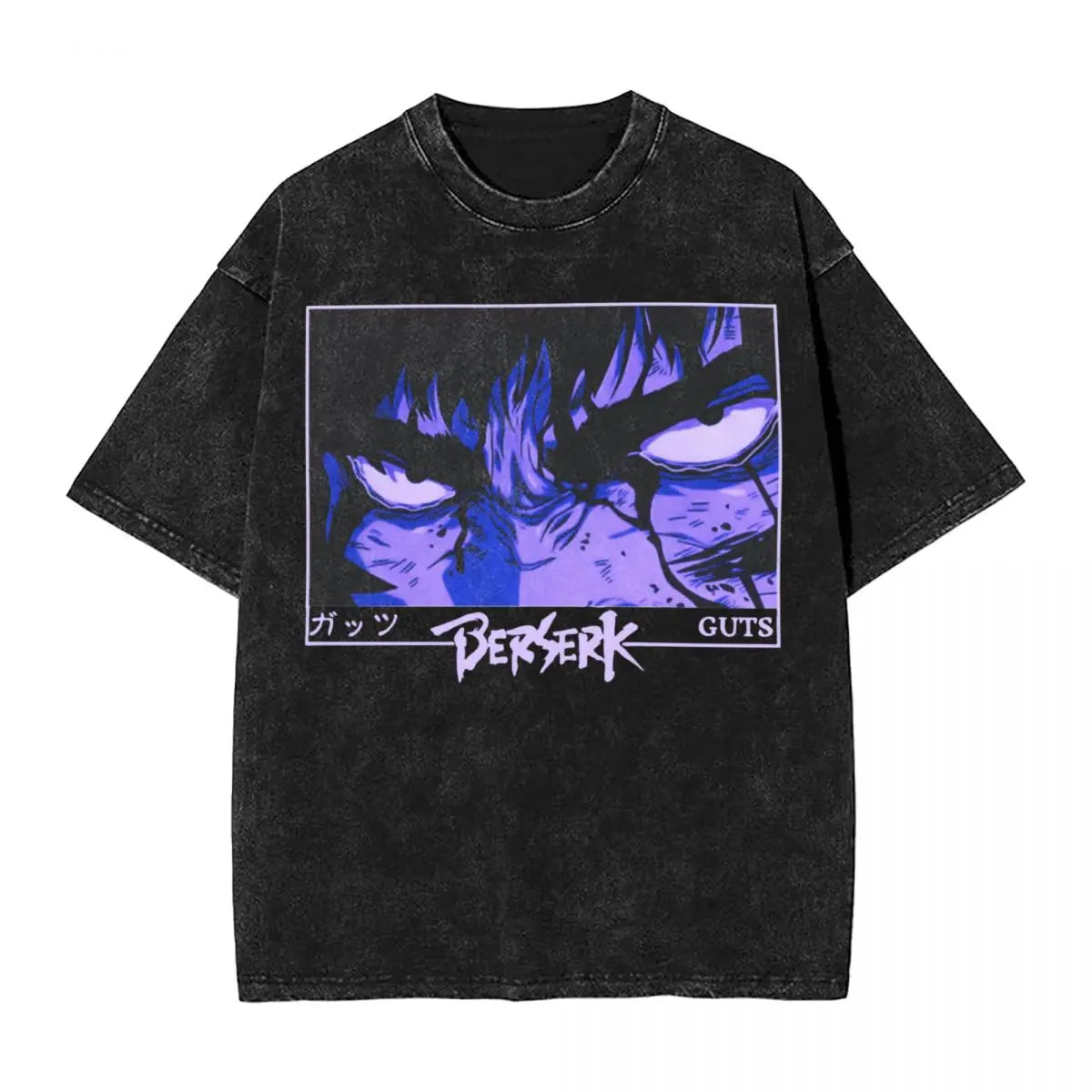 Anime Berserk Guts Washed Vintage T-Shirt - Ver. Face of the Champ