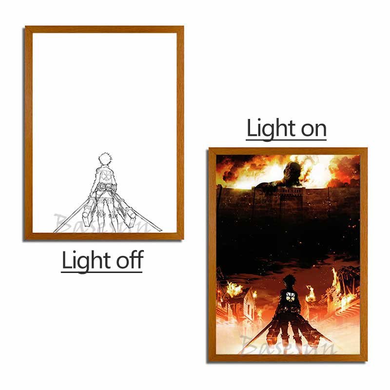 Attack on Titan Anime Light Box – LED Light Painting Photo Frame & Anime Merch Wall Art