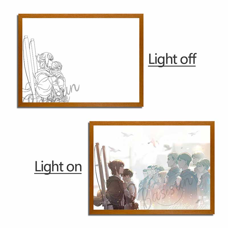 Attack on Titan Anime Light Box – LED Light Painting Photo Frame & Anime Merch Wall Art