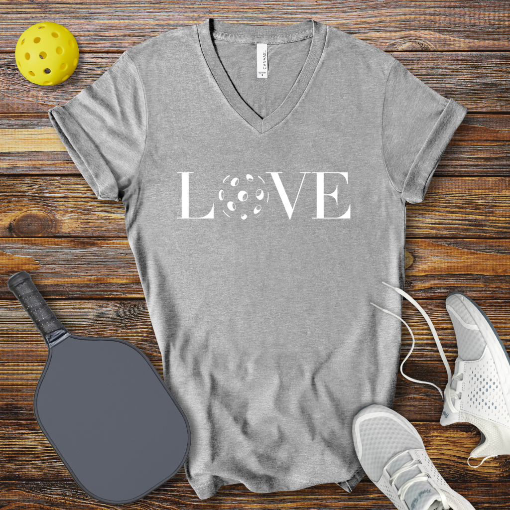 Funny Pickleball Shirt – LOVE V-Neck T-Shirt
