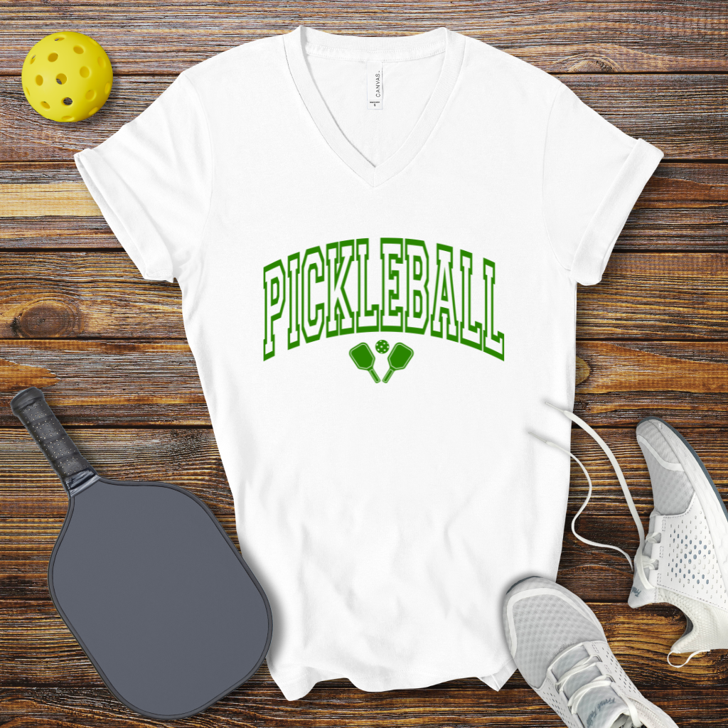 Funny Pickleball Shirt – Pickleball Retro Slogan V-Neck T-Shirt