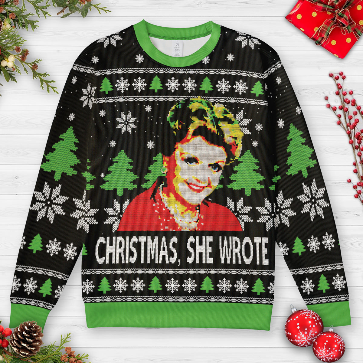 Christmas, She Wrote Ugly Christmas Sweatshirt