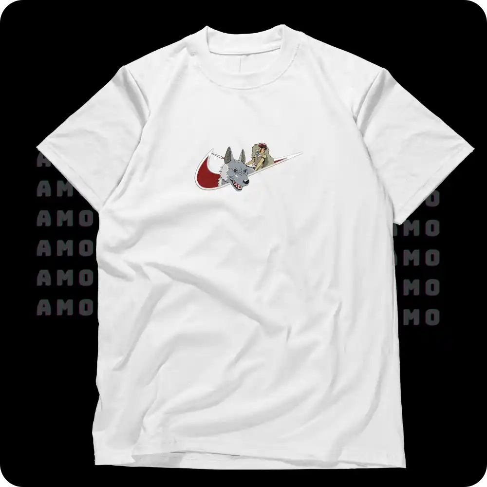 Mononoke Hime Embroidered T-Shirt | Studio Ghibli Anime Tee