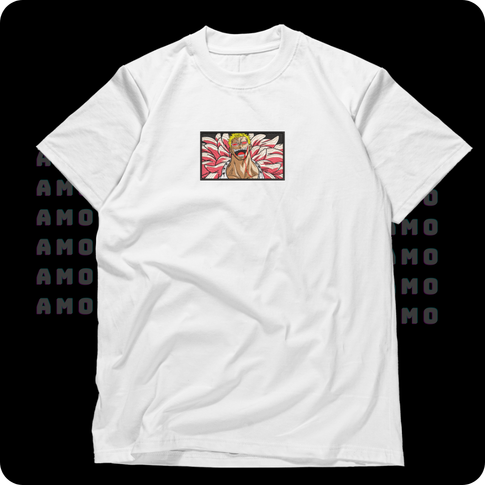 Donquixote Doflamingo One Piece Embroidered T-shirt – Anime Streetwear Tee