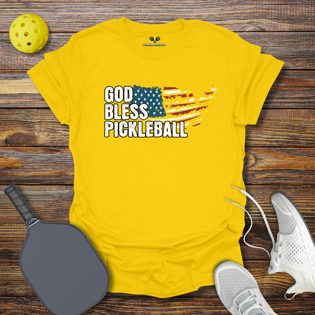 Funny Pickleball Shirt – God Bless Pickleball T-Shirt