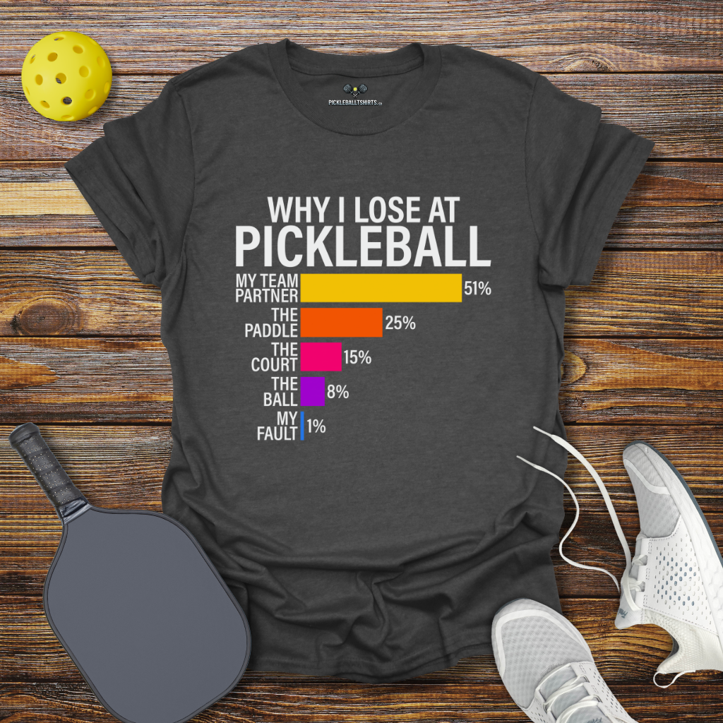 Funny Pickleball Shirt – Why I Lose at Pickleball T-Shirt