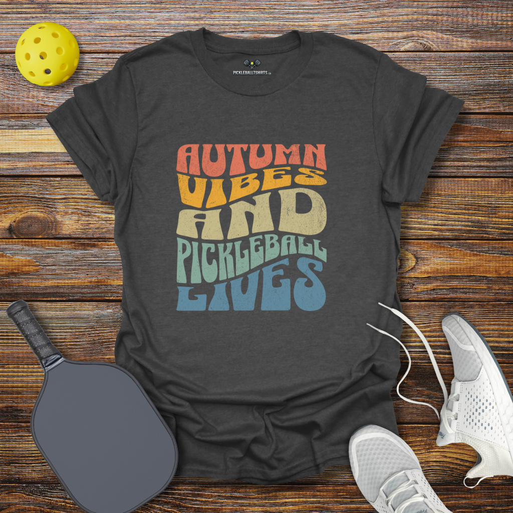 Funny Pickleball Shirt – Autumn Vibes And Pickleball Lives T-Shirt