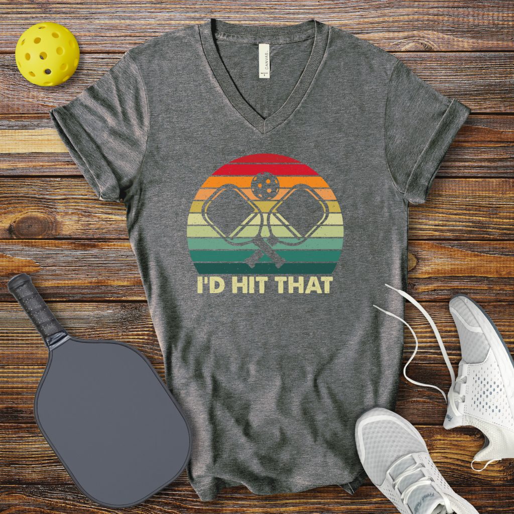 Funny Pickleball Shirt – I'd Hit That V-Neck T-shirt