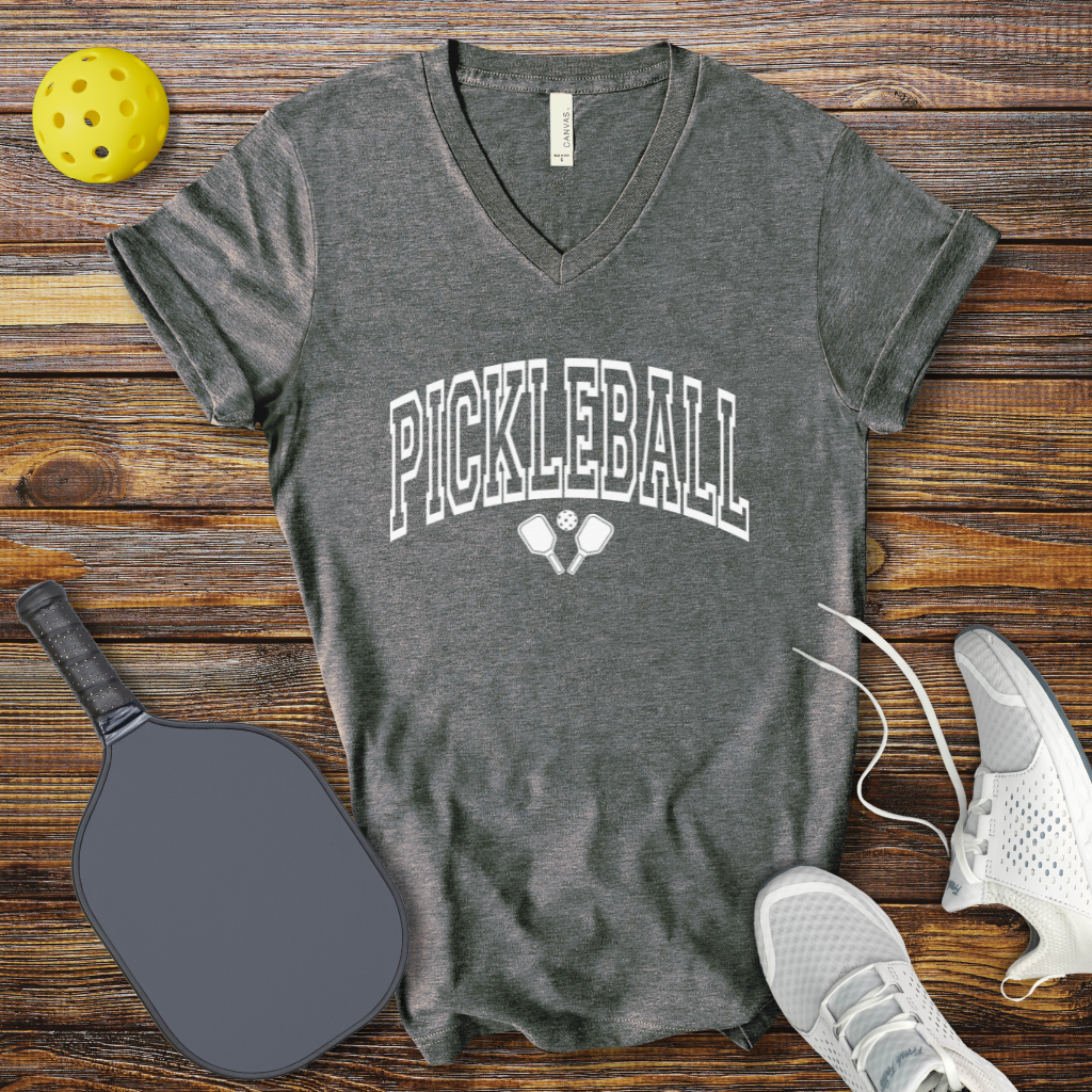 Funny Pickleball Shirt – Pickleball Retro Slogan V-Neck T-Shirt