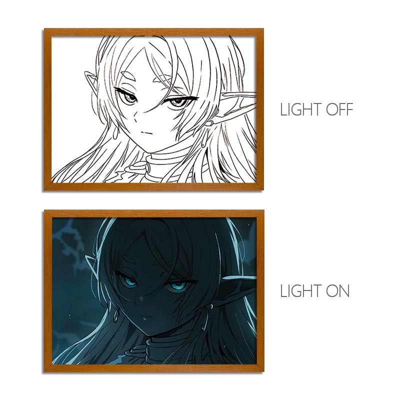 Frieren: Beyond Journey's End Anime LED Light Painting Light Box Photo Frame Wall Art