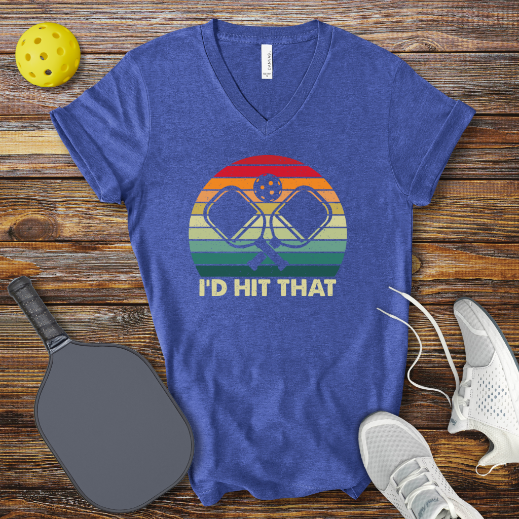 Funny Pickleball Shirt – I'd Hit That V-Neck T-shirt