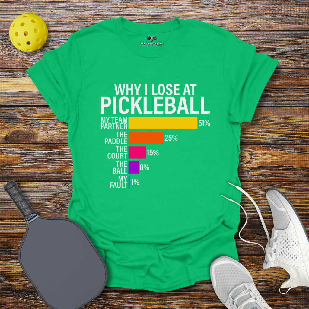 Funny Pickleball Shirt – Why I Lose at Pickleball T-Shirt