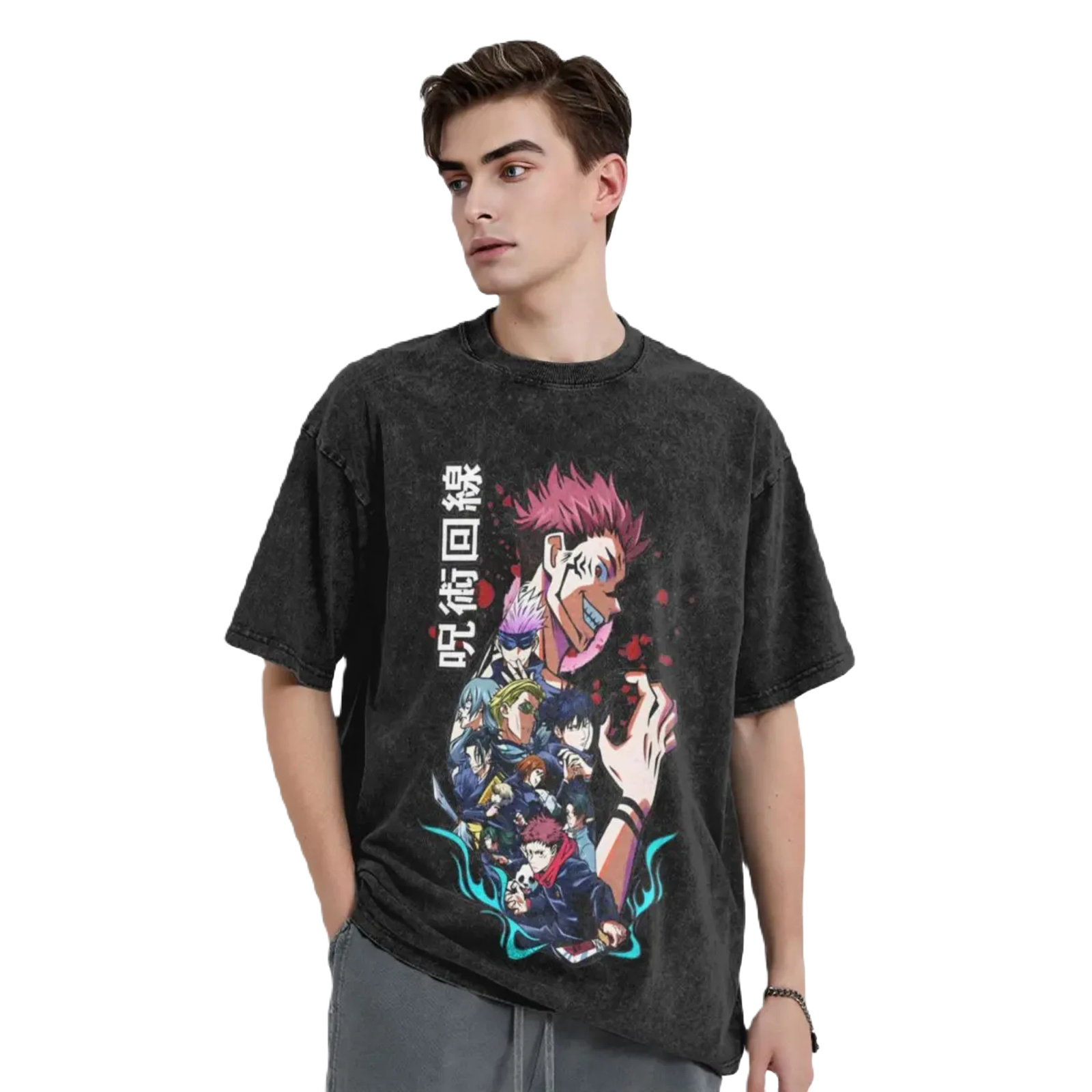 Anime Washed Vintage Tee - Jujutsu Kaisen
