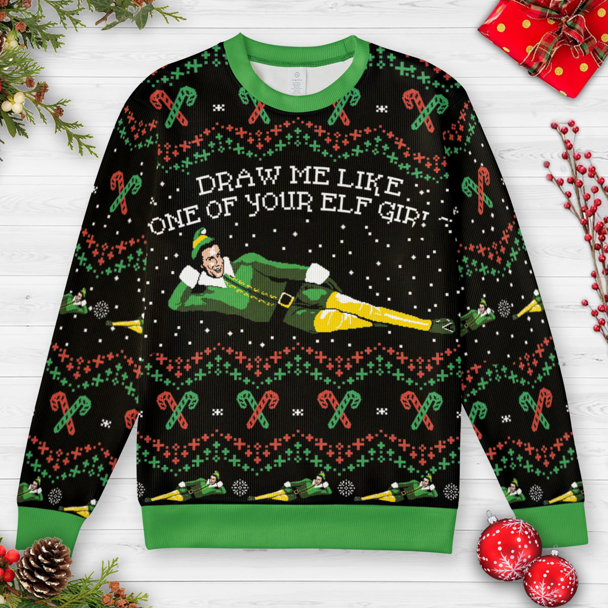 Draw Me Elf Ugly Christmas Sweatshirt