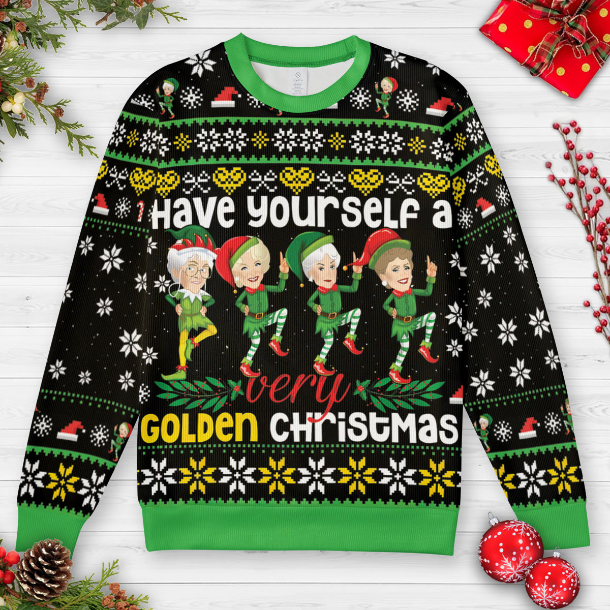 Golden Christmas Ugly Christmas Sweatshirt