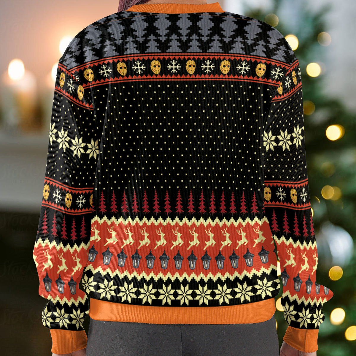 Retro Slasher Camping Ugly Christmas Sweatshirt