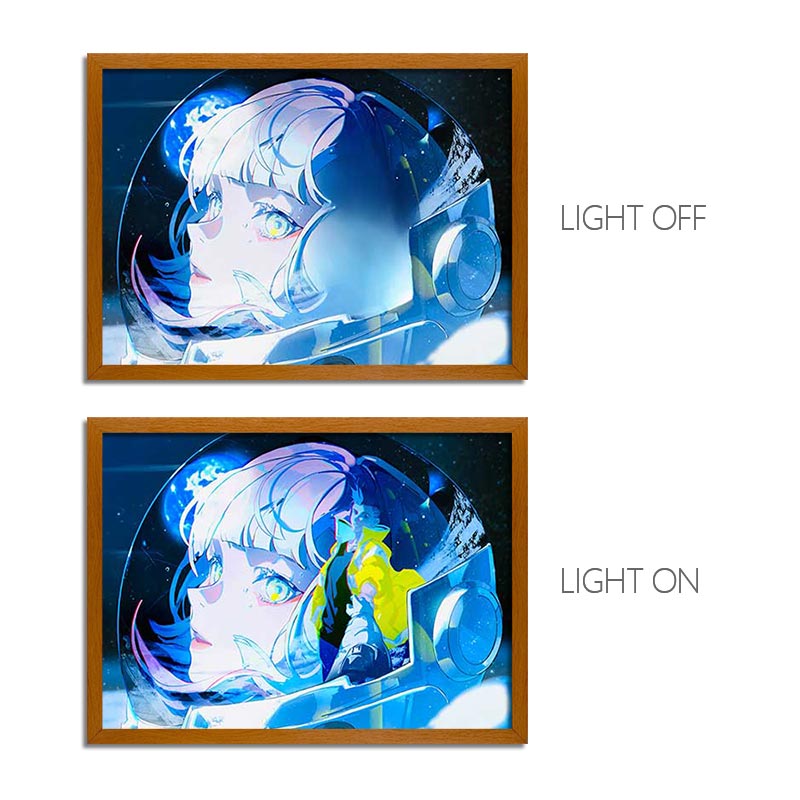 Cyberpunk: Edgerunners LED Light Painting – Anime Light Box Photo Frame Wall Art