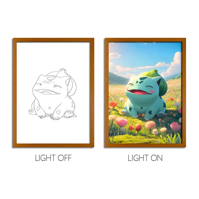 Pokemon Anime Light Box – LED Light Painting Frame Glowing Wall Art for Fans & Gamers