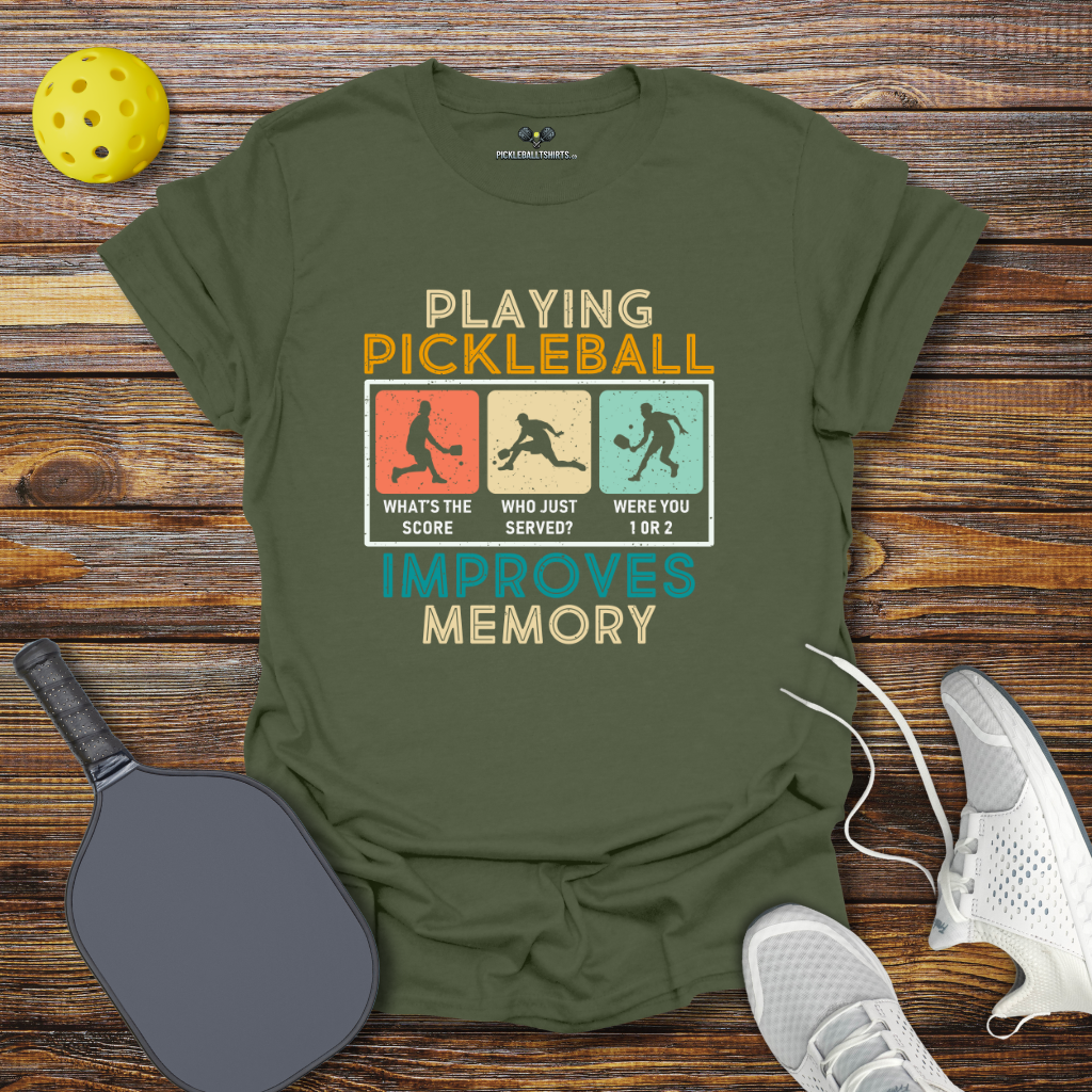 Funny Pickleball Shirt – Playing Pickleball Improves Memory
