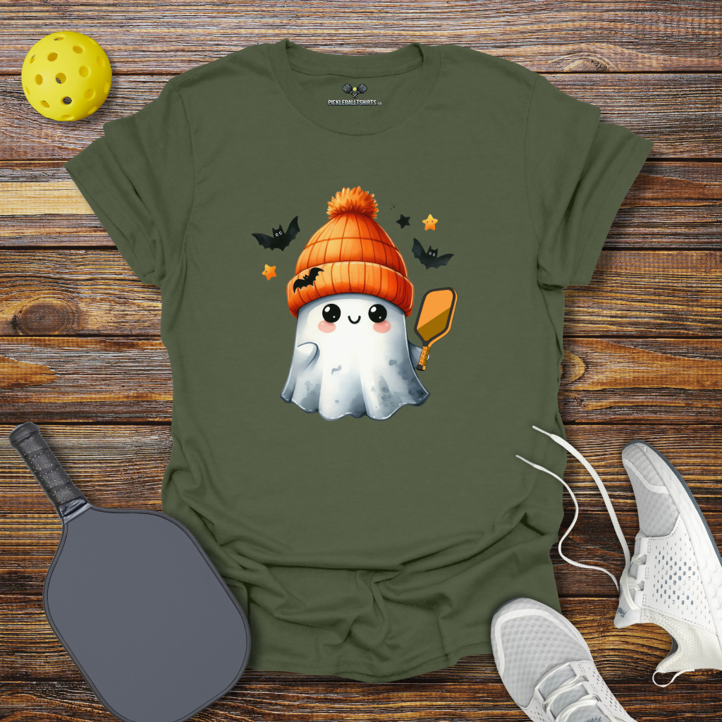 Funny Pickleball Shirt – Halloween Pickleballer Ghost T-Shirt