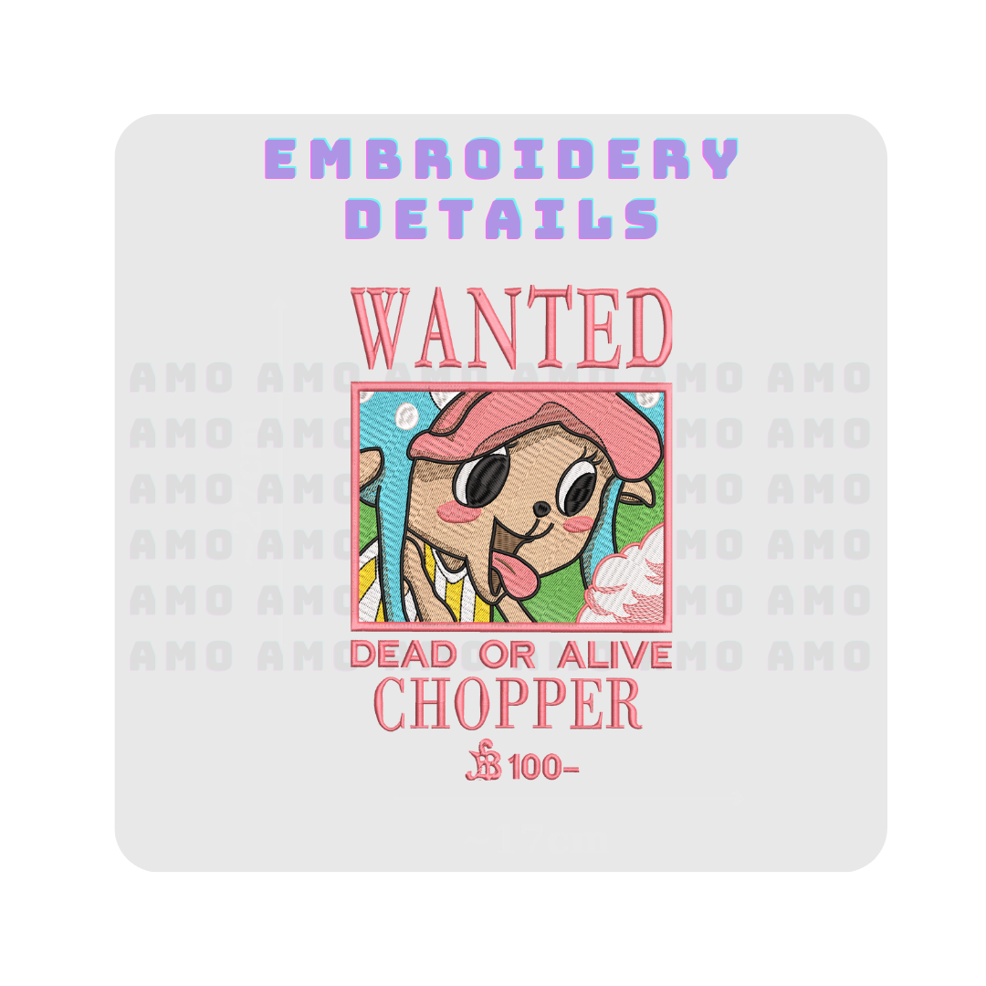 One Piece Chopper Wanted Embroidered Sweater