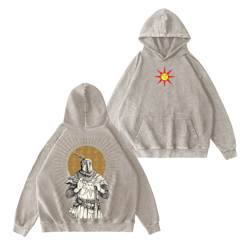 Praise The Sun Unisex Washed Hoodie