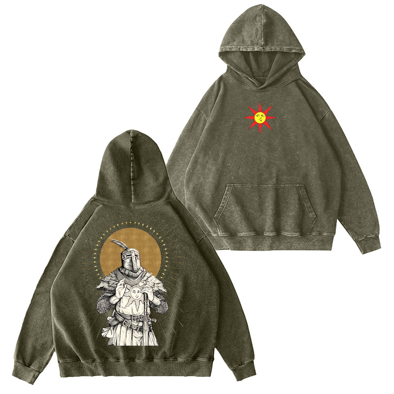Praise The Sun Unisex Washed Hoodie
