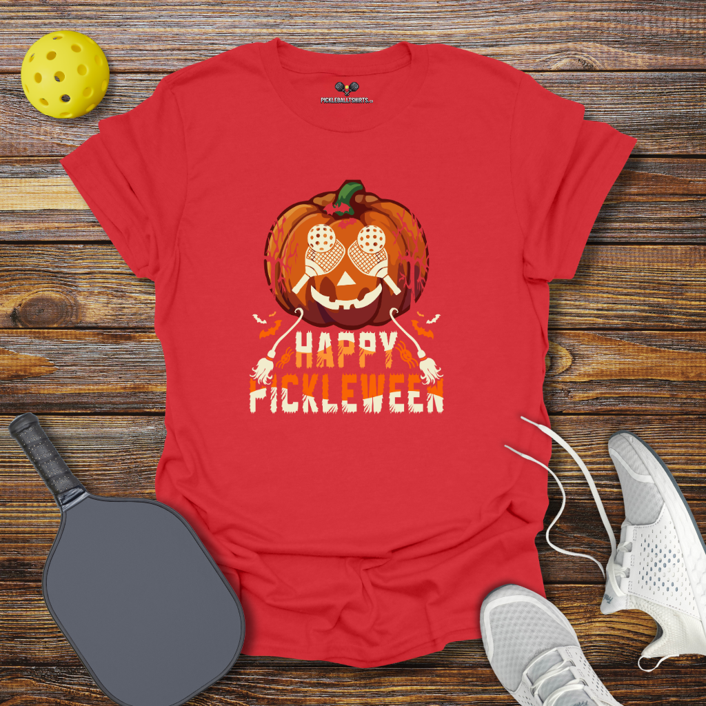 Funny Pickleball Shirt – Happy Pickleween Halloween T-Shirt