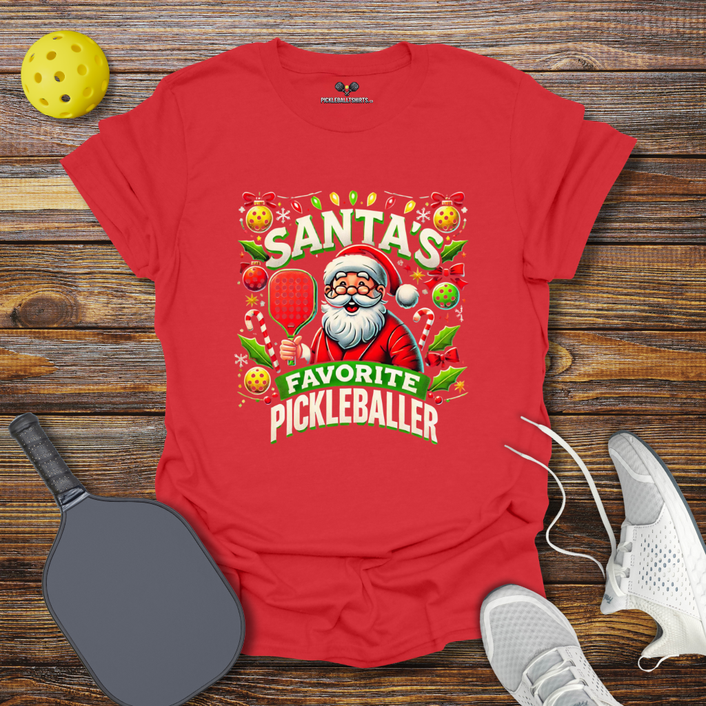 Funny Pickleball Shirt – Santa's Favorite Pickleballer 2 Christmas T-Shirt