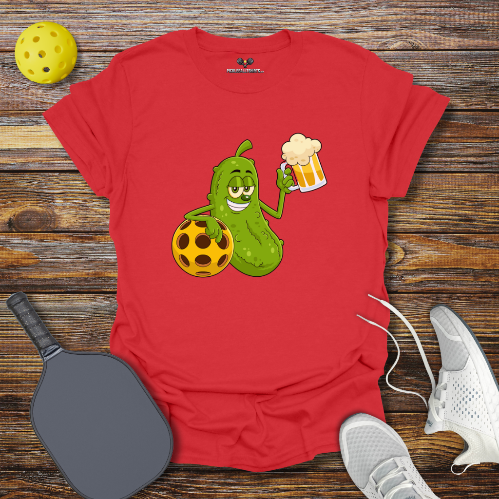 Funny Pickleball Shirt – Pickle Drinking T-Shirt