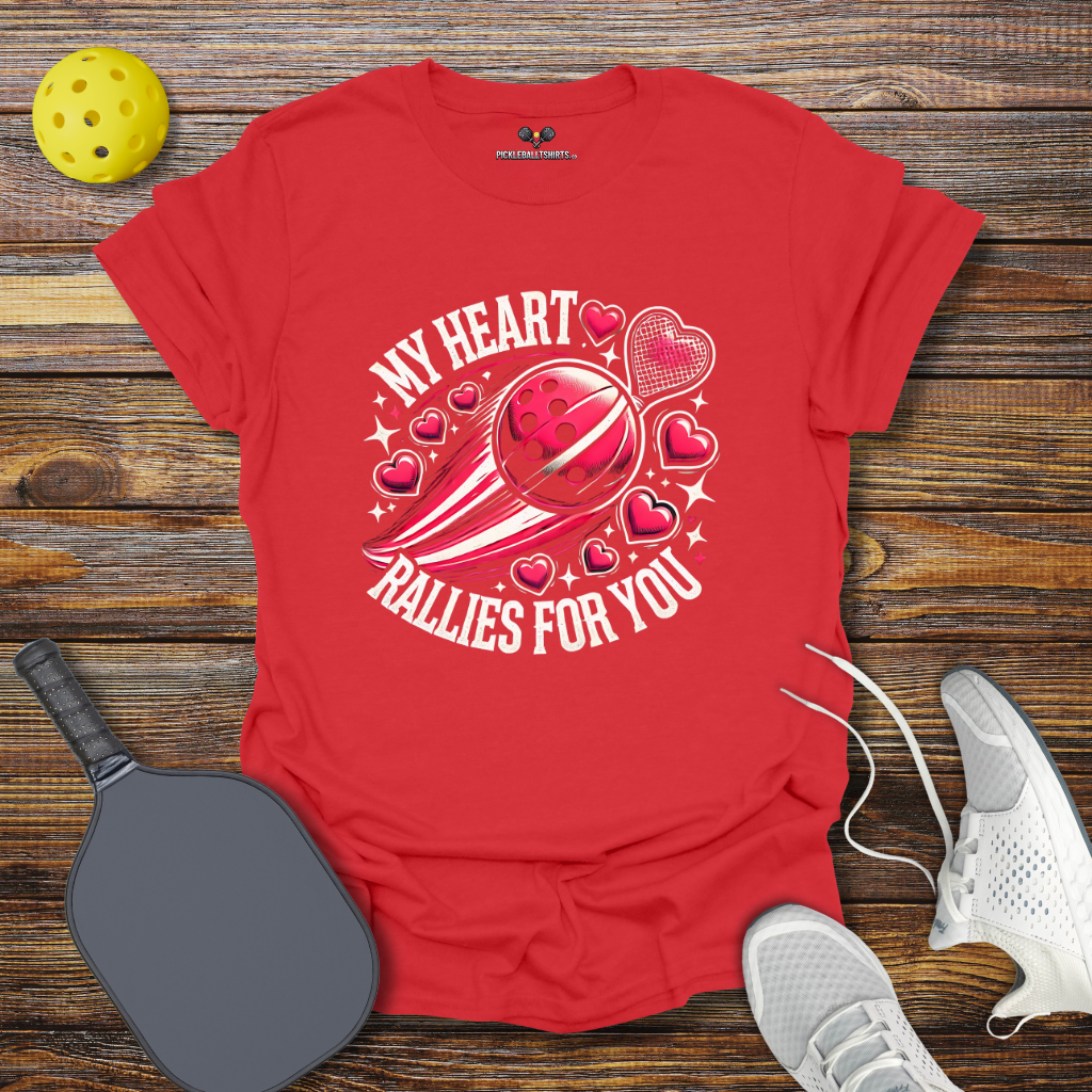 Funny Pickleball Shirt – My Heart Rallies for You Valentine T-Shirt