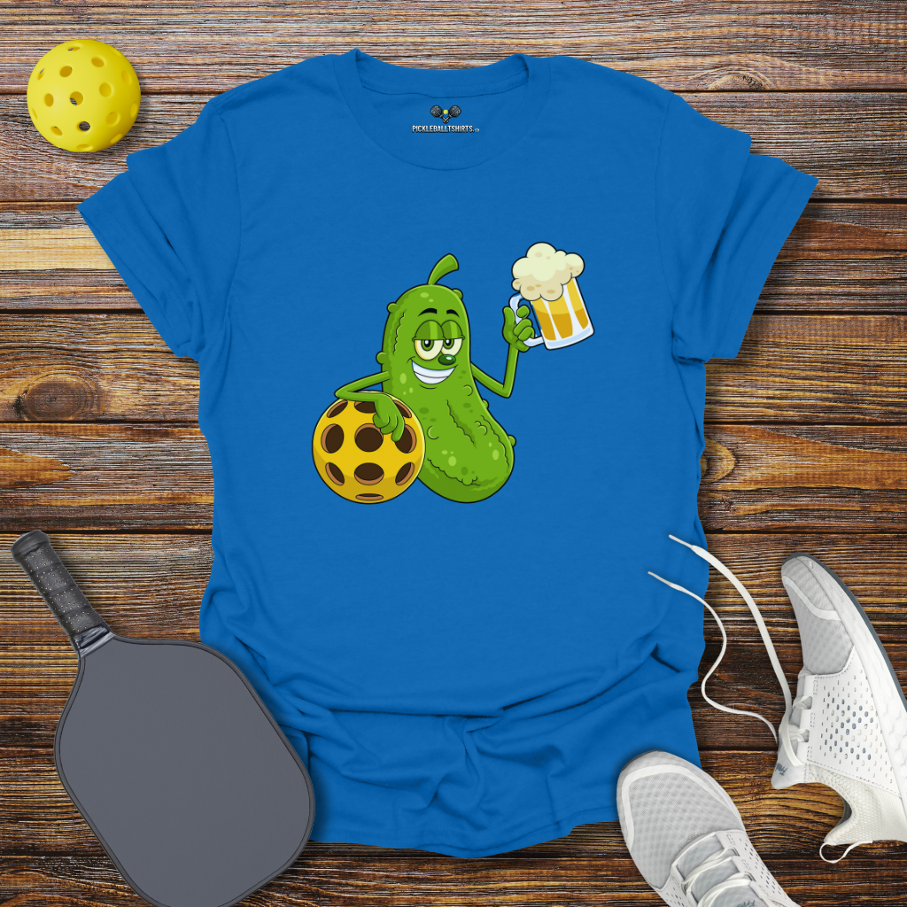 Funny Pickleball Shirt – Pickle Drinking T-Shirt