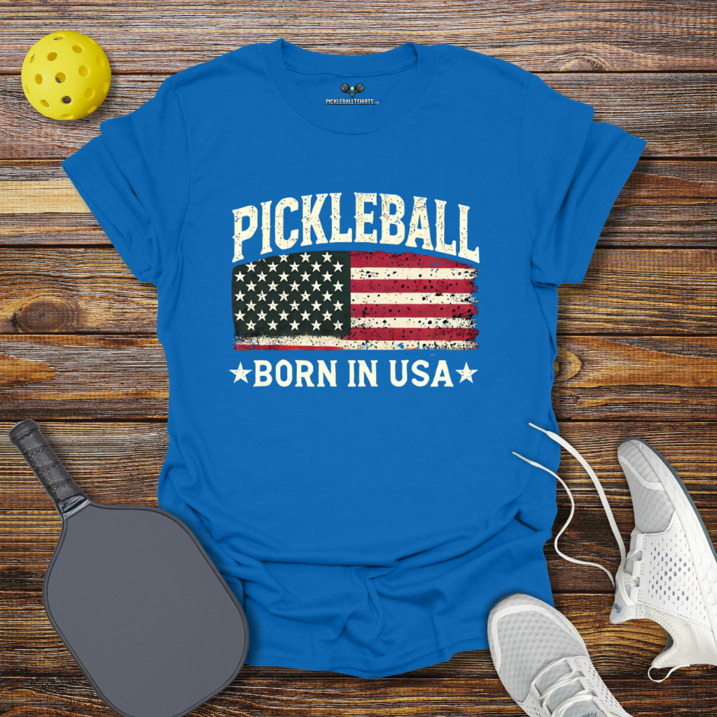 Funny Pickleball Shirt – Pickleball Born in USA 2 T-Shirt