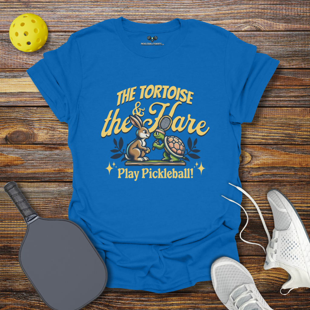 Funny Pickleball Shirt – The Tortoise and The Hare Play Pickleball T-Shirt