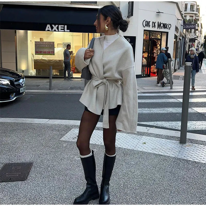 vidarling tie belt jacket