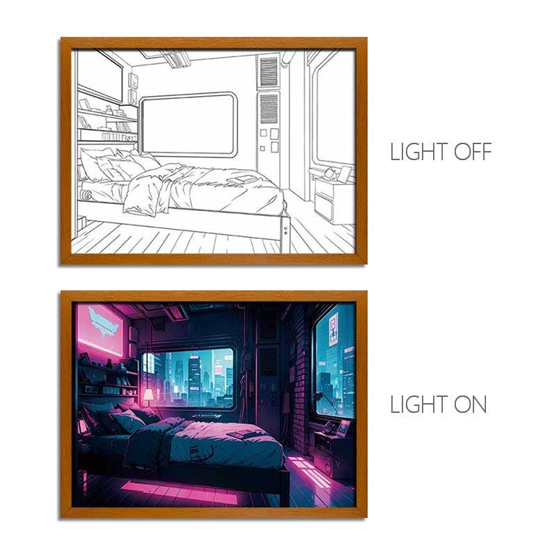 Cyberpunk: Edgerunners LED Light Painting – Anime Light Box Photo Frame Wall Art