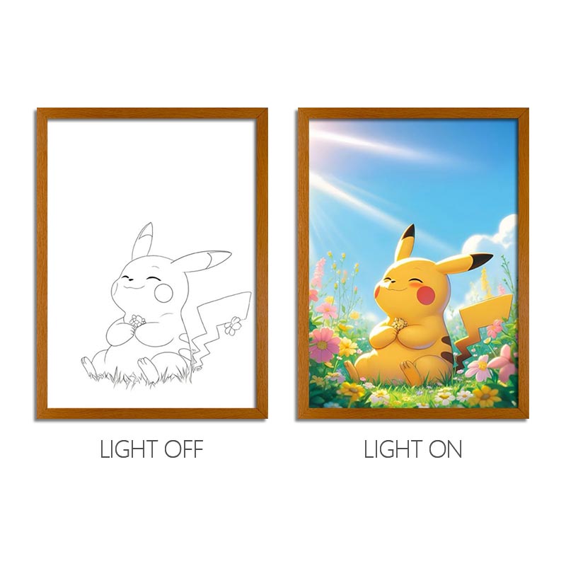 Pokemon Anime Light Box – LED Light Painting Frame Glowing Wall Art for Fans & Gamers