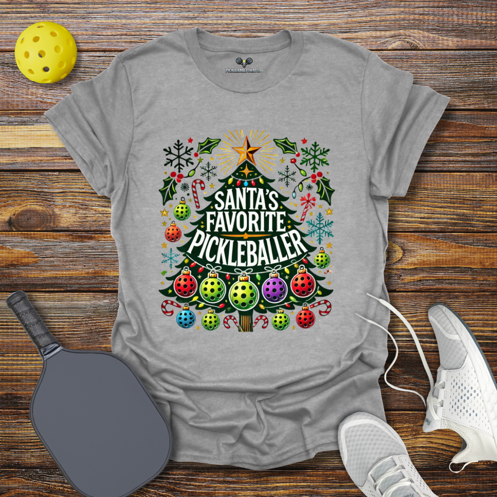 Funny Christmas Pickleball Shirt – Santa’s Favorite Pickleballer
